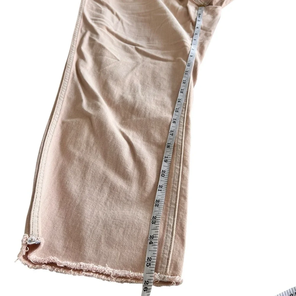 J Crew Raw Hem Cropped Jeans in indigo-dyed pale pink women’s size 32